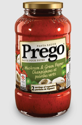 Prego Pasta Sauce Mushrooms & Green Pepper (645ml)