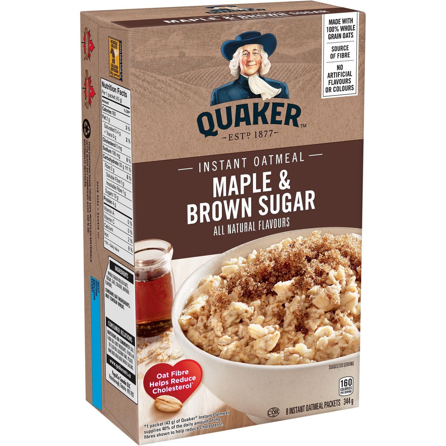 Quaker Instant Oatmeal Maple&Brown Sugar(344g)