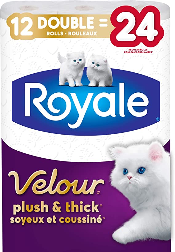 Papier hygiénique Royale Velour 12DR=24R 2 plis 142S (12 rouleaux)