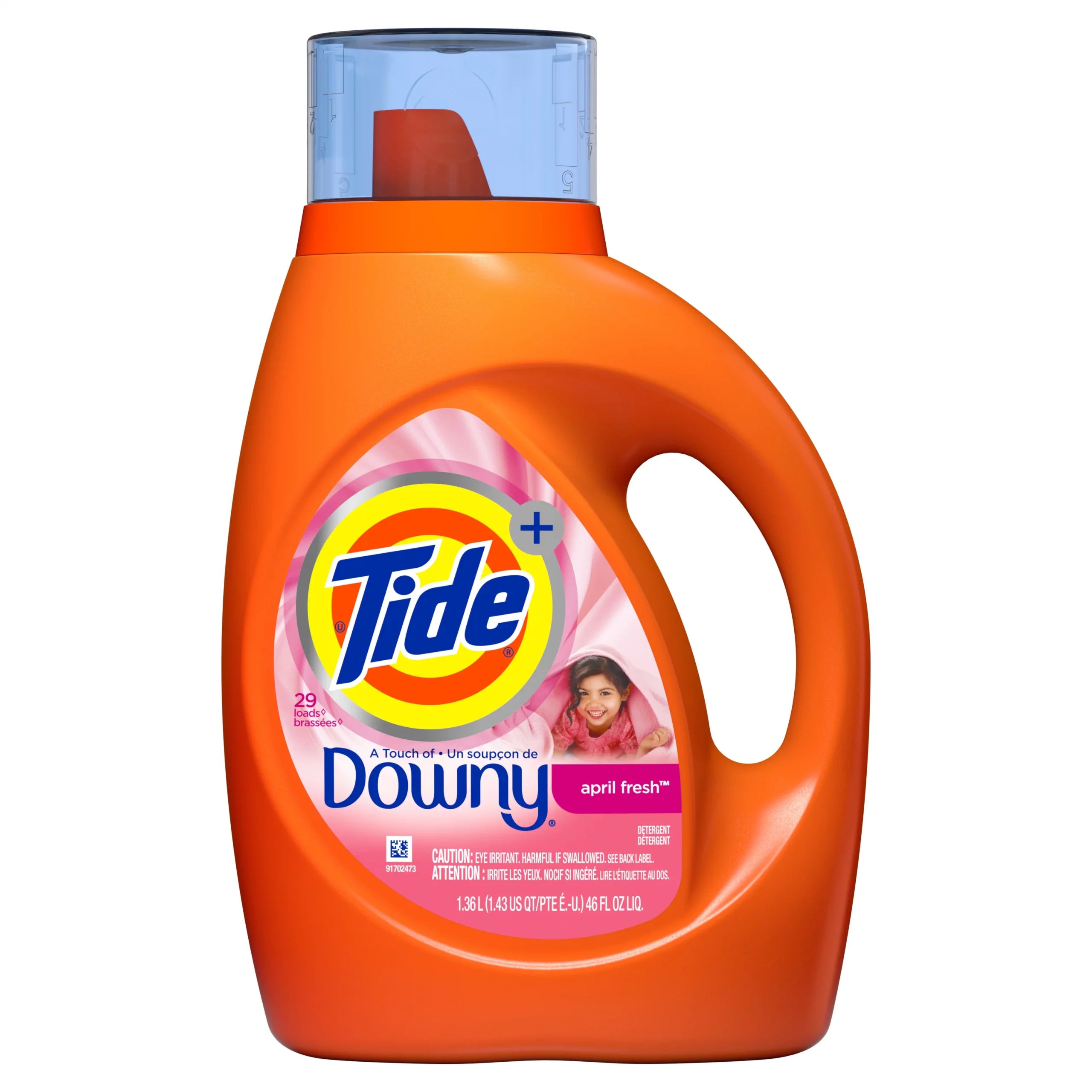 Détergent à lessive liquide Tide haute efficacité Downy April Fresh 29 brassées (1,36 L)