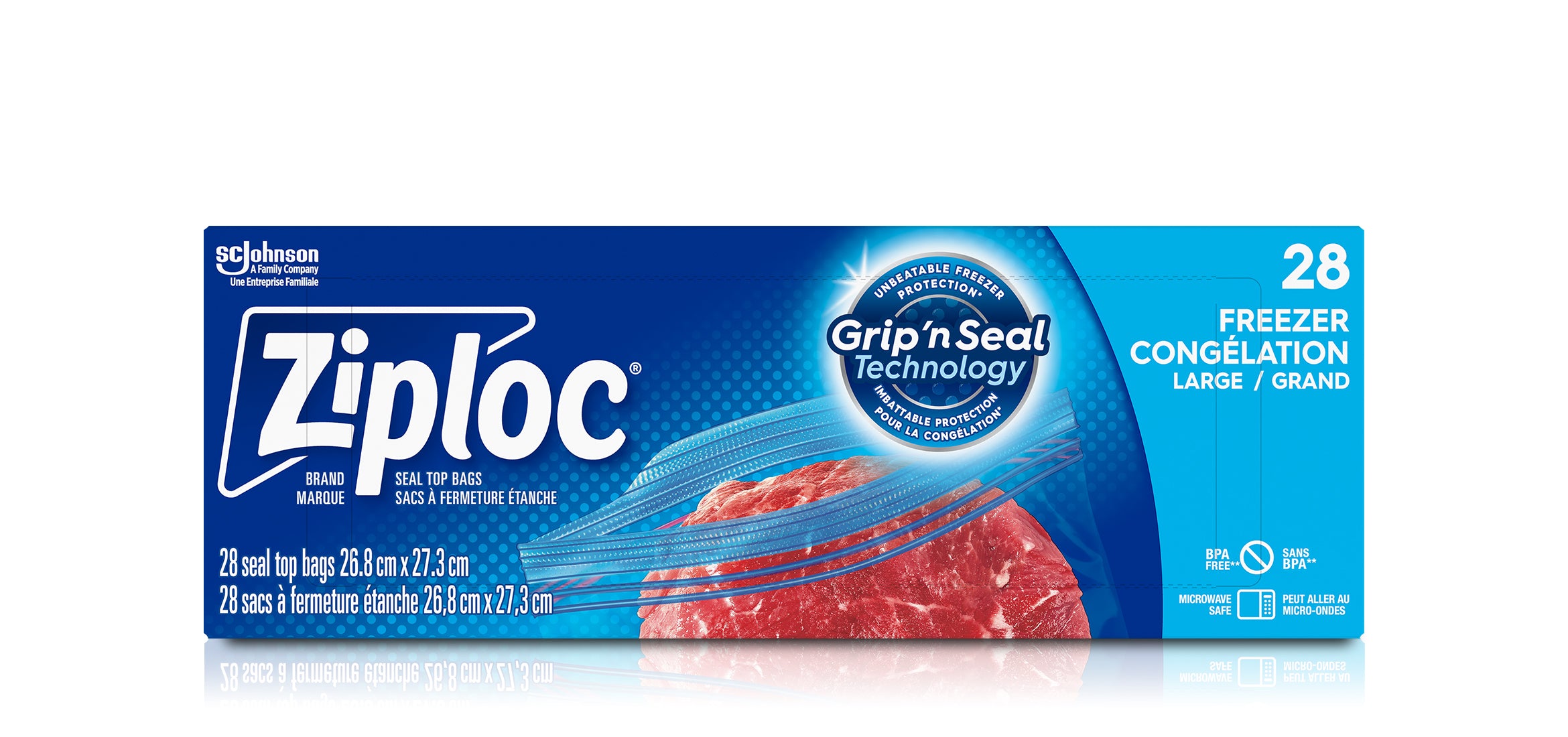 Ziploc 品牌特大号冷冻袋（10 支）