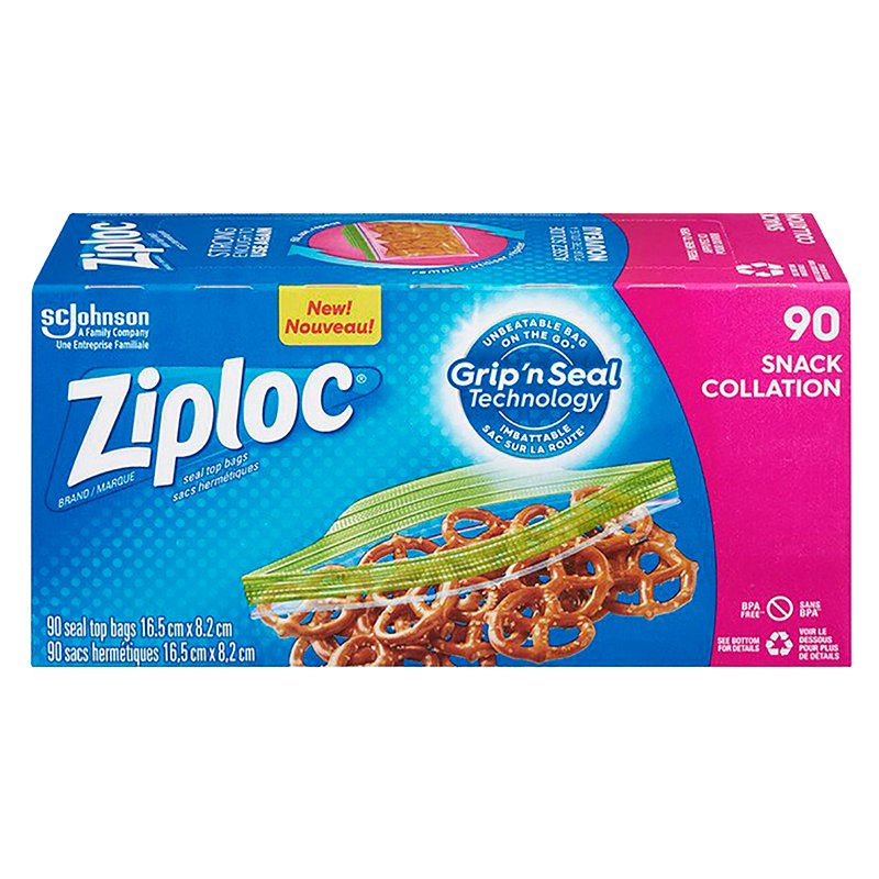 Ziploc 品牌袋装零食（90 包）