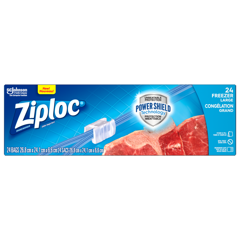 Ziploc Brand Slider Bags Freezer Large Value Pack(24 ct)